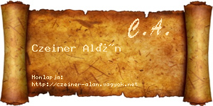 Czeiner Alán névjegykártya