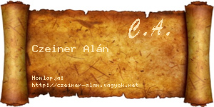 Czeiner Alán névjegykártya